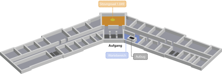 Plan des Justizpalastes - 1. Obergeschoss