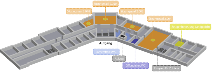 Plan des Justizpalastes - 2. Obergeschoss