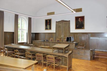 Der Schwurgerichtssaal im Justizpalast in Bayreuth