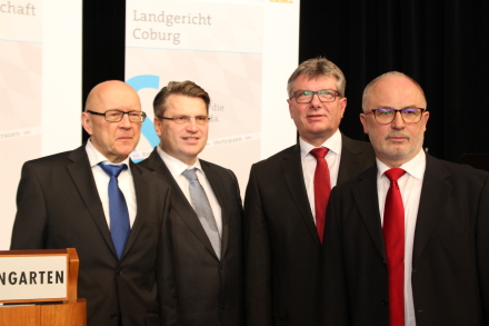 v.l.: Dr. Friedrich Krauß, Bayerns Justizminister Bausback, Bernhard Lieb, Anton Lohneis v.l.: Dr. Friedrich Krauß, Bayerns Justizminister Bausback, Bernhard Lieb, Anton Lohneis